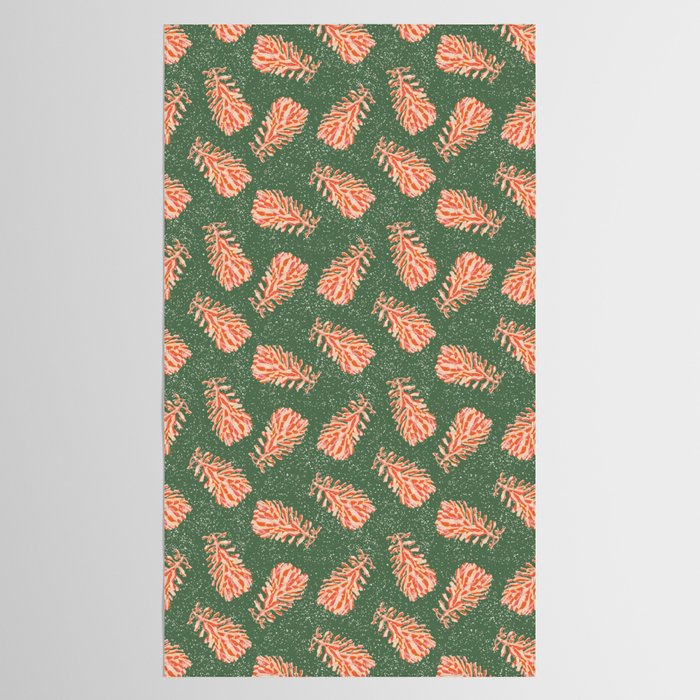 Dancing Pinecones in Sage Green & Red Tablecloth Gallery Image 2