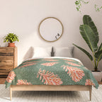 Dancing Pinecones in Sage Green & Red Comforter Gallery Image 3
