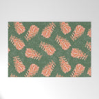 Dancing Pinecones in Sage Green & Red Welcome Mat Gallery Image 1