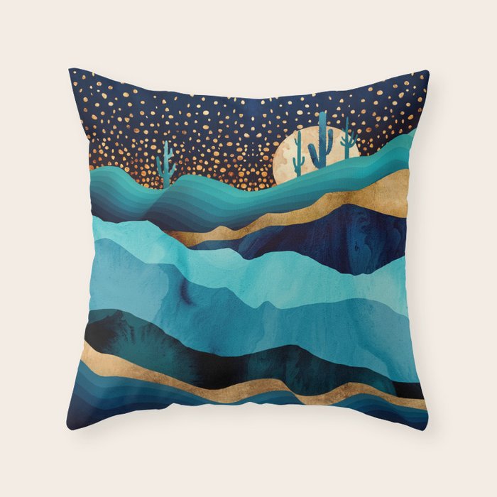 Indigo Desert Night Throw Pillow Gallery Image 6