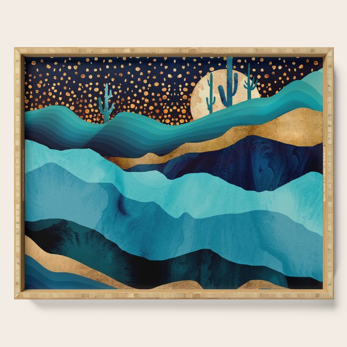 Indigo Desert Night Serving Tray Gallery Image 1