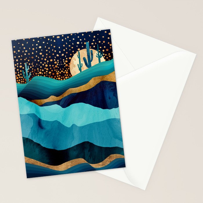 Indigo Desert Night Stationery Card Gallery Image 2
