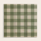 Sage Checkered Theme Wood Wall Art Gallery Image 1