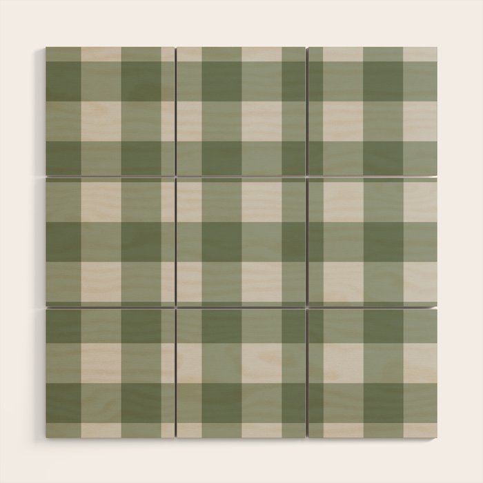 Sage Checkered Theme Wood Wall Art Gallery Image 1