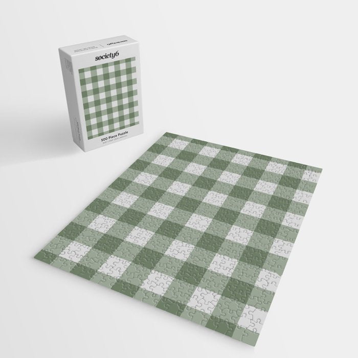 Sage Checkered Theme Jigsaw Puzzle Gallery Image 2