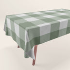 Sage Checkered Theme Tablecloth Gallery Image 1