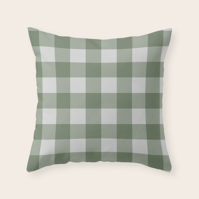 Sage Checkered Theme Throw Pillow Gallery Image 6