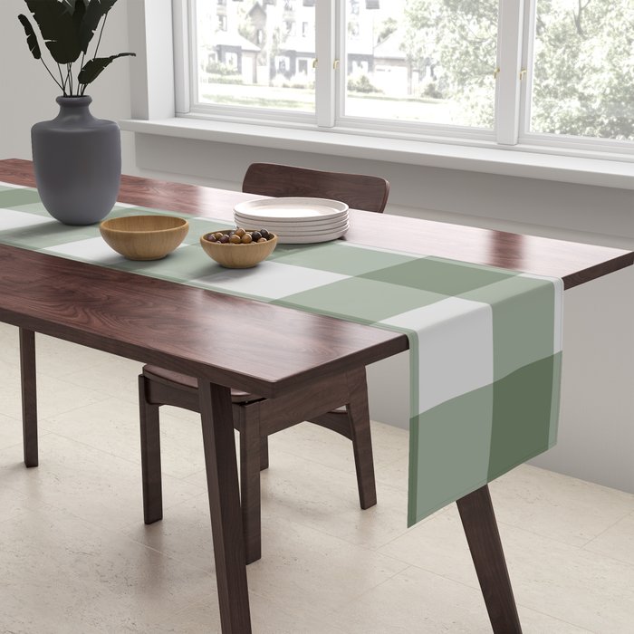 Sage Checkered Theme Table Runner Gallery Image 2