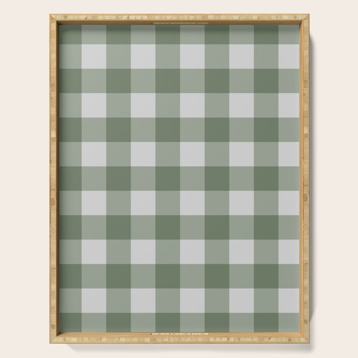 Sage Checkered Theme Serving Tray Gallery Image 1