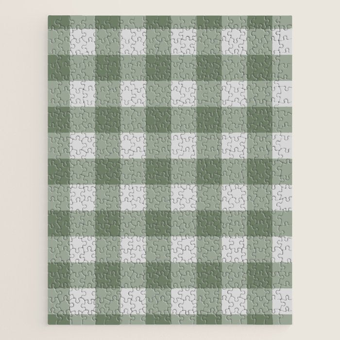 Sage Checkered Theme Jigsaw Puzzle Gallery Image 1