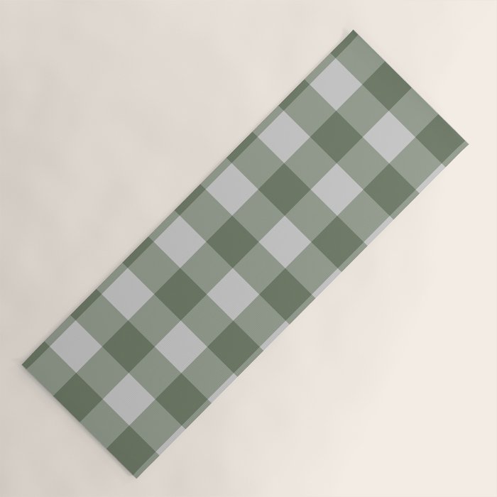 Sage Checkered Theme Yoga Mat Gallery Image 1