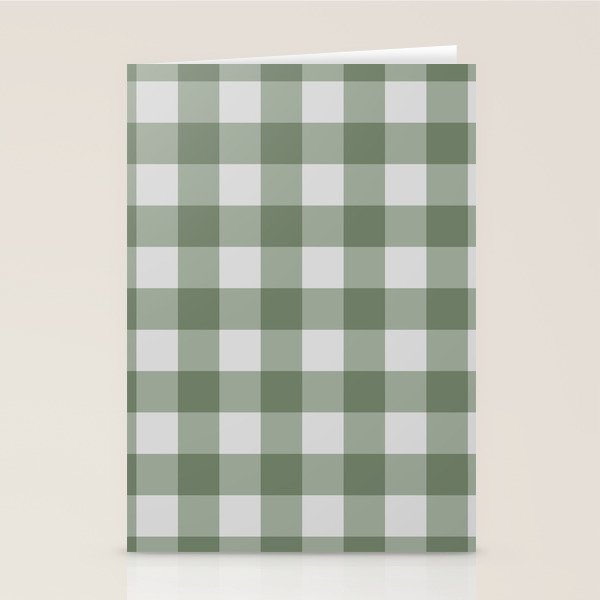Sage Checkered Theme Stationery Card Gallery Image 1