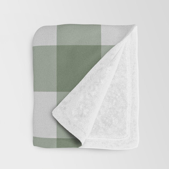 Sage Checkered Theme Throw Blanket Gallery Image 3