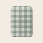 Sage Checkered Theme Bath Mat Gallery Image 1