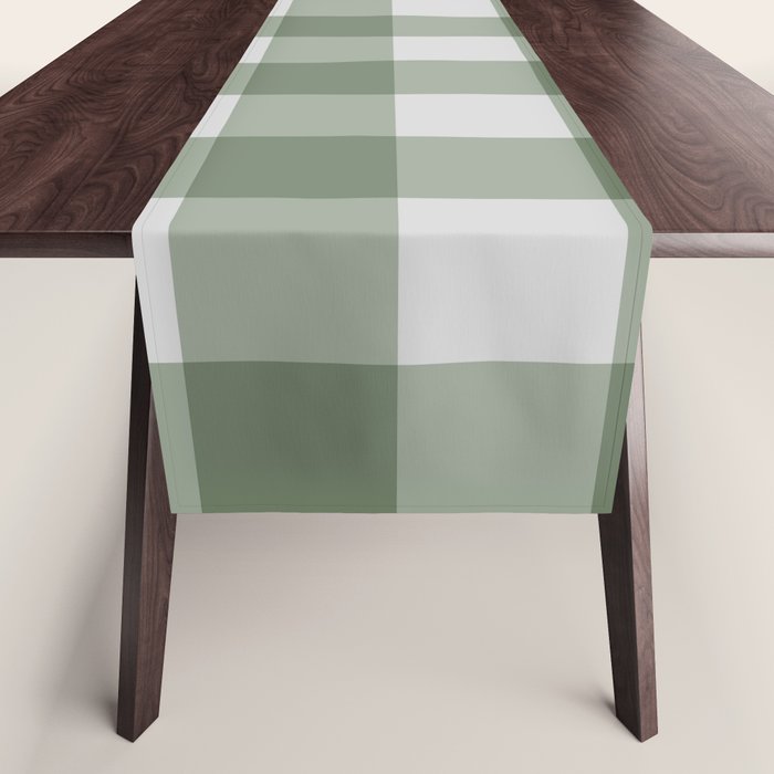 Sage Checkered Theme Table Runner Gallery Image 1