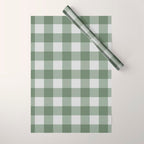 Sage Checkered Theme Wrapping Paper Gallery Image 1