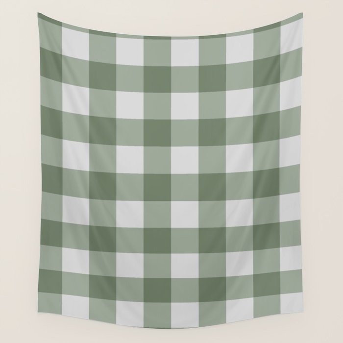 Sage Checkered Theme Wall Tapestry Gallery Image 4