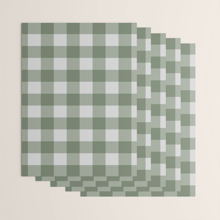 Sage Checkered Theme Wrapping Paper Gallery Image 3