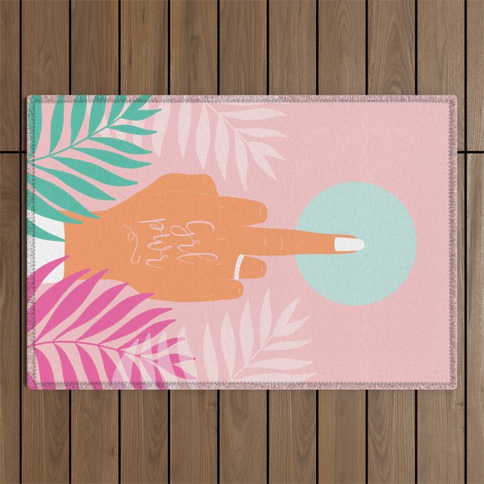 Grl Pwr #girlpower #feminist #society6 Outdoor Rug Gallery Image 1
