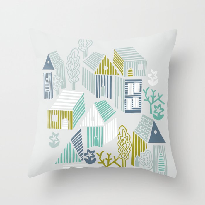 bonjour ma vie; City life collection, soft grey  Throw Pillow Gallery Image 6