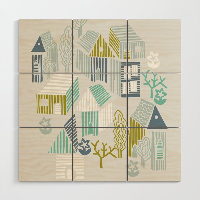 bonjour ma vie; City life collection, soft grey  Wood Wall Art Gallery Image 1