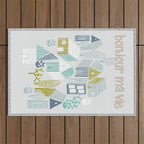 bonjour ma vie; City life collection, soft grey  Outdoor Rug Gallery Image 1