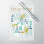 bonjour ma vie; City life collection, soft grey  Wrapping Paper Gallery Image 1