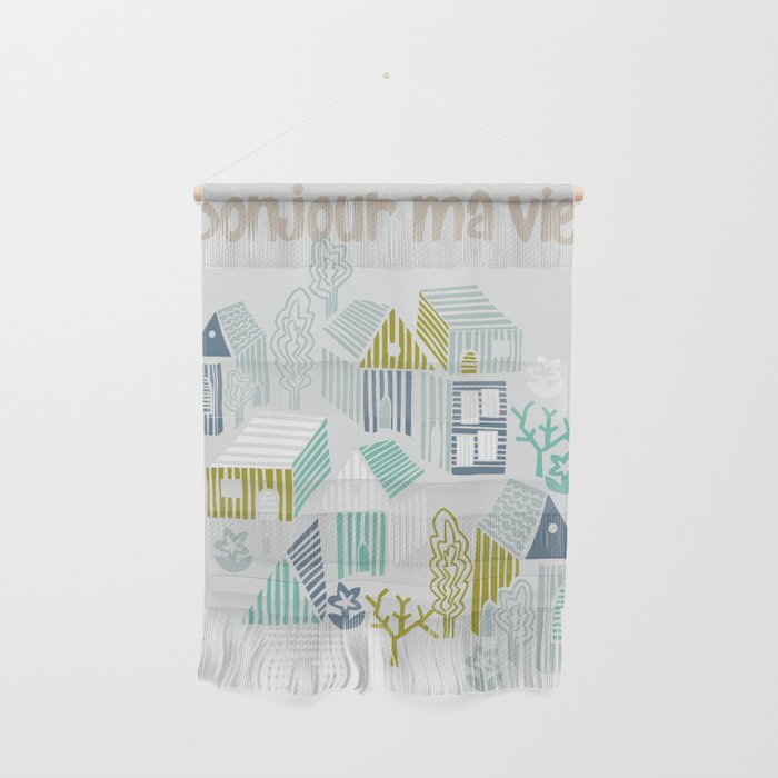 bonjour ma vie; City life collection, soft grey  Wall Hanging Gallery Image 1