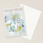 bonjour ma vie; City life collection, soft grey  Stationery Card Gallery Image 2