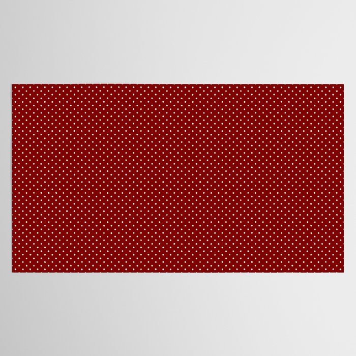 Large White Polka Dots On Dark Christmas Candy Apple Red Tablecloth Gallery Image 2