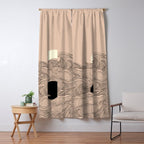 Abstract landscape yin yang moon & sun ocean wave  Window Curtain Gallery Image 5