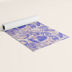 Blue and pink leafy jungle J Yoga Mat Gallery Image 2