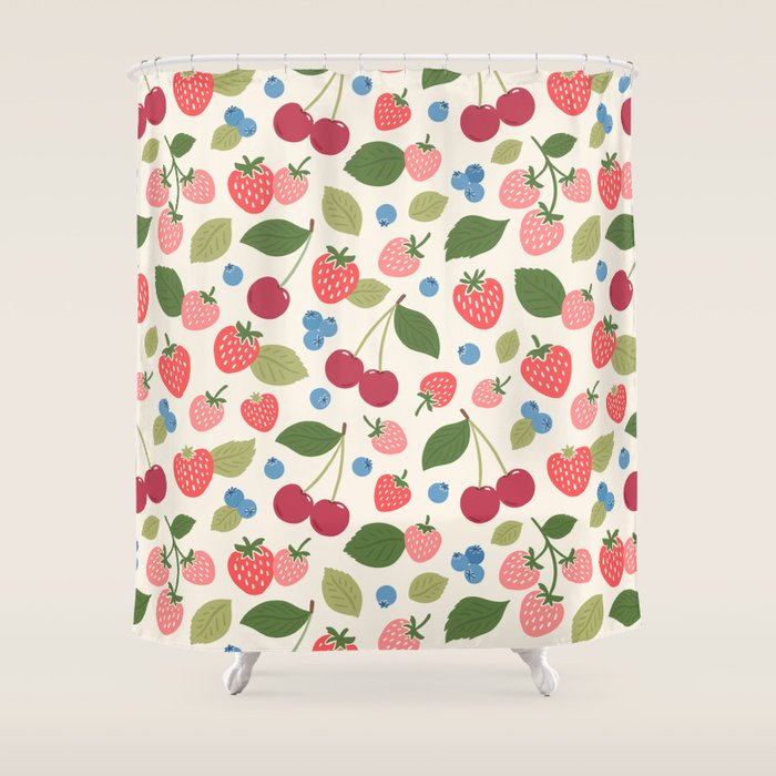 Berry Cherry Harvest Shower Curtain Gallery Image 1