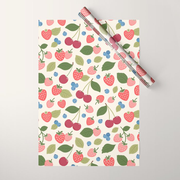 Berry Cherry Harvest Wrapping Paper Gallery Image 1