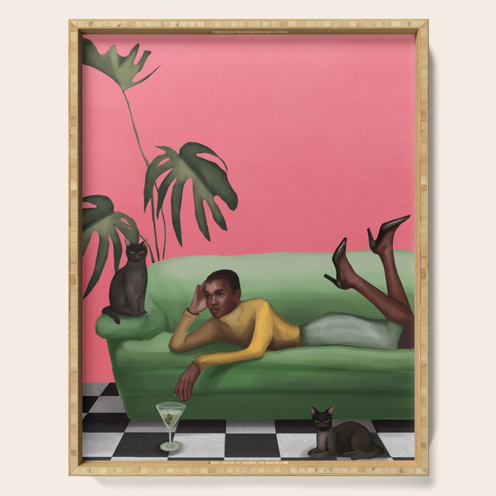 Martini and Monstera Serving Tray Gallery Image 1