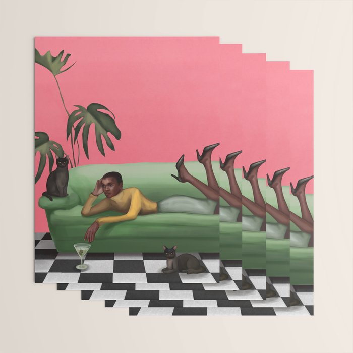 Martini and Monstera Wrapping Paper Gallery Image 3