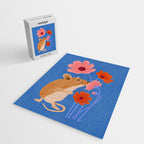 Meadow Mouse and Cosmos Blooms Jigsaw Puzzle Gallery Image 2