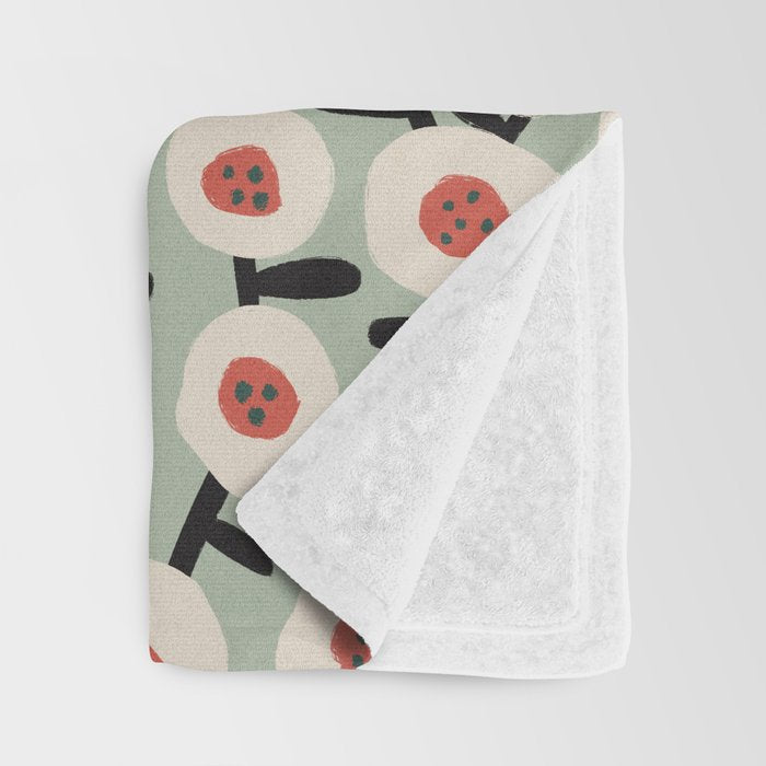 Dots & Flowers #1 Throw Blanket Gallery Image 3
