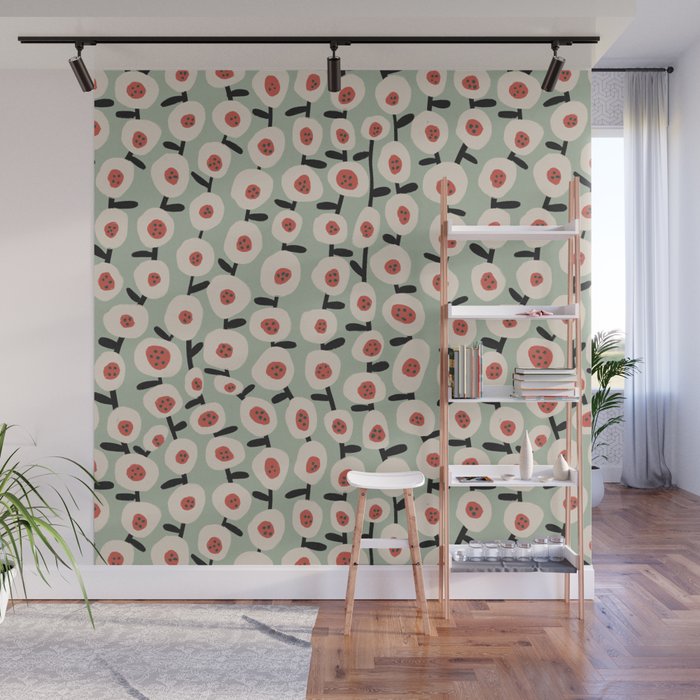 Dots & Flowers #1 Wall Mural Gallery Image 1