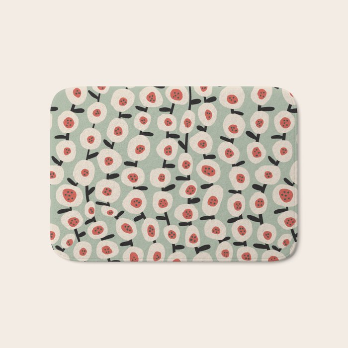 Dots & Flowers #1 Bath Mat Gallery Image 1
