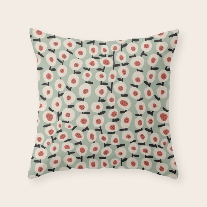 Dots & Flowers #1 Throw Pillow Gallery Image 6