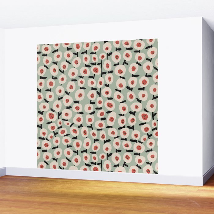 Dots & Flowers #1 Wall Mural Gallery Image 2