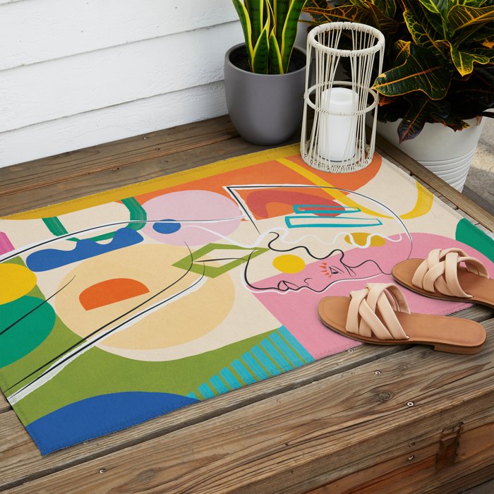 Abstract Woman 13 Outdoor Rug Gallery Image 2