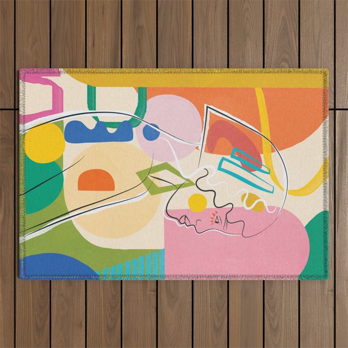 Abstract Woman 13 Outdoor Rug Gallery Image 1