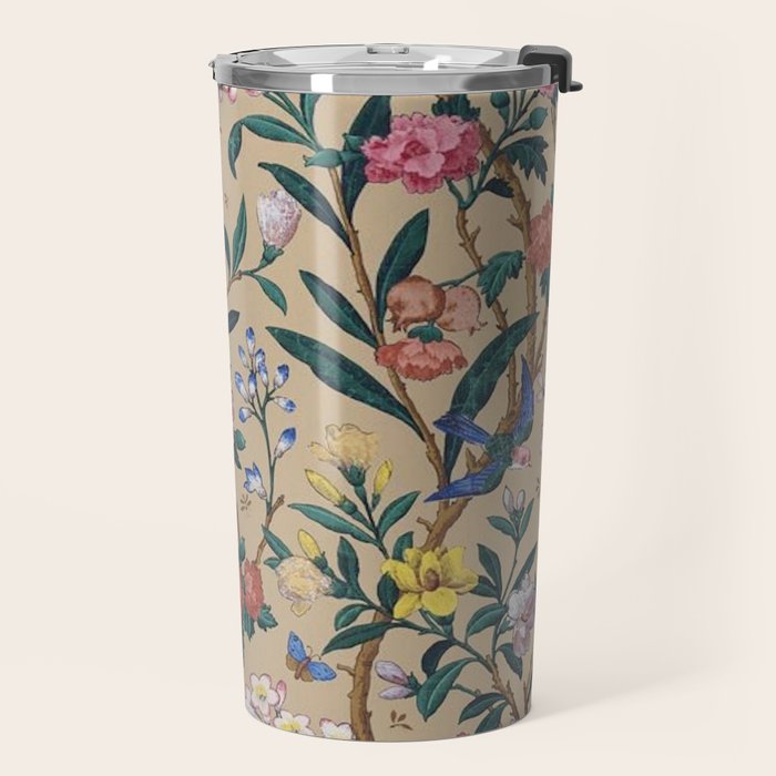 William Morris Birds, Butterflies and Bees Vintage Pattern Travel Mug Gallery Image 2