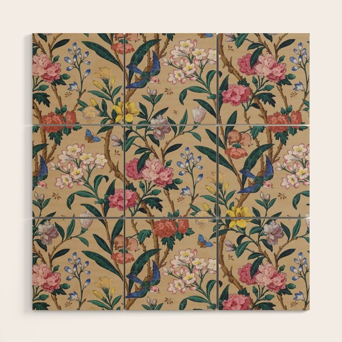 William Morris Birds, Butterflies and Bees Vintage Pattern Wood Wall Art Gallery Image 1