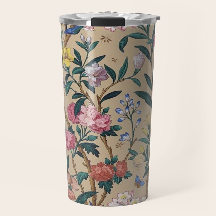 William Morris Birds, Butterflies and Bees Vintage Pattern Travel Mug Gallery Image 1