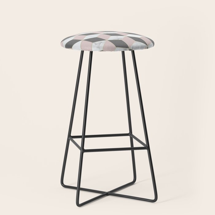 Blush Marble Cube Stool Gallery Image 1