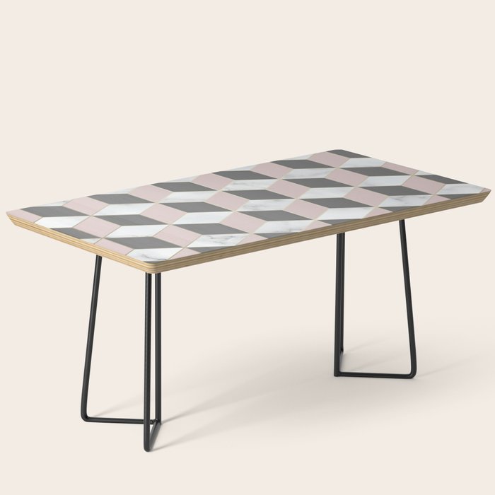 Blush Marble Cube Coffee Table Gallery Image 1