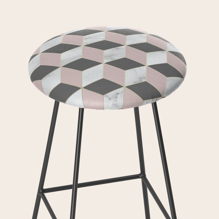 Blush Marble Cube Stool Gallery Image 2
